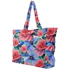 Classy Watercolor Flowers Simple Shoulder Bag by GardenOfOphir