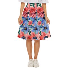 Classy Watercolor Flowers Classic Short Skirt by GardenOfOphir