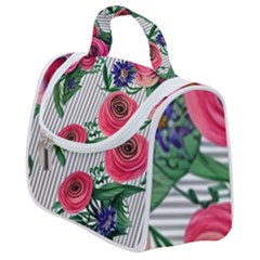 Cheerful Watercolor Flowers Satchel Handbag by GardenOfOphir