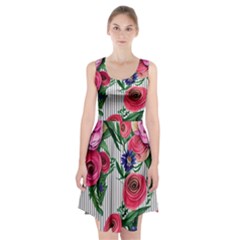 Cheerful Watercolor Flowers Racerback Midi Dress by GardenOfOphir