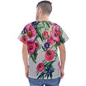 Cheerful Watercolor Flowers Men s V-Neck Scrub Top View2