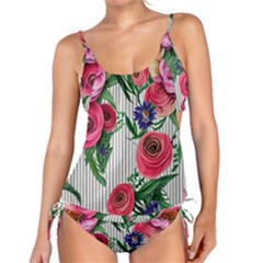 Cheerful Watercolor Flowers Tankini Set by GardenOfOphir