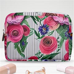 Cheerful Watercolor Flowers Make Up Pouch (medium) by GardenOfOphir