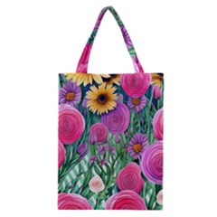 Charming Watercolor Flowers Classic Tote Bag by GardenOfOphir