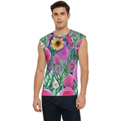 Charming Watercolor Flowers Men s Raglan Cap Sleeve Tee by GardenOfOphir