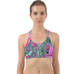 Charming Watercolor Flowers Back Web Sports Bra by GardenOfOphir