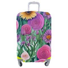 Charming Watercolor Flowers Luggage Cover (medium) by GardenOfOphir