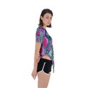 Charming Watercolor Flowers Asymmetrical Short Sleeve Sports Tee View3