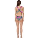 Charming Watercolor Flowers Low Cut Ruffle Edge Bikini Set View4