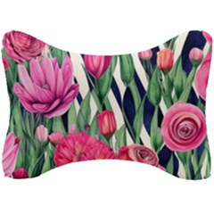 Classy Botanicals – Watercolor Flowers Botanical Seat Head Rest Cushion by GardenOfOphir