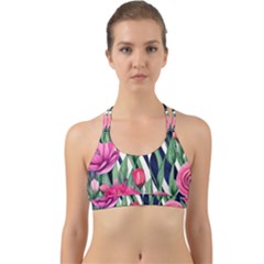 Classy Botanicals – Watercolor Flowers Botanical Back Web Sports Bra by GardenOfOphir