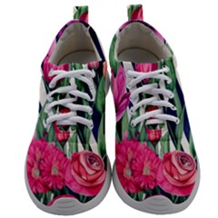 Classy Botanicals – Watercolor Flowers Botanical Mens Athletic Shoes by GardenOfOphir