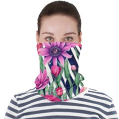 Classy Botanicals – Watercolor Flowers Botanical Face Seamless Bandana (adult) by GardenOfOphir