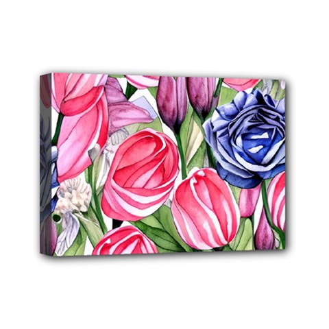 Charming Foliage – Watercolor Flowers Botanical Mini Canvas 7  X 5  (stretched) by GardenOfOphir