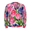 Charming Foliage – Watercolor Flowers Botanical Men s Sweatshirt View1