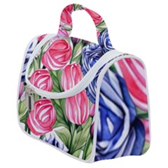 Charming Foliage – Watercolor Flowers Botanical Satchel Handbag by GardenOfOphir