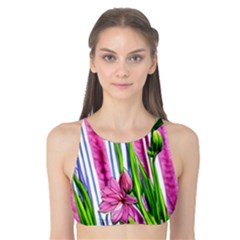 Cherished Blooms – Watercolor Flowers Botanical Tank Bikini Top by GardenOfOphir