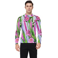 Cherished Blooms – Watercolor Flowers Botanical Men s Long Sleeve Rash Guard by GardenOfOphir