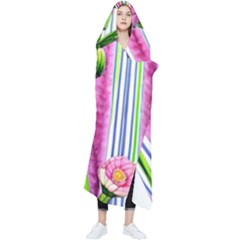 Cherished Blooms – Watercolor Flowers Botanical Wearable Blanket by GardenOfOphir