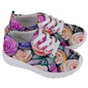 County Charm – Watercolor Flowers Botanical Kids  Lightweight Sports Shoes View3