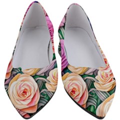 County Charm – Watercolor Flowers Botanical Women s Block Heels  by GardenOfOphir