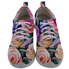 County Charm – Watercolor Flowers Botanical Mens Athletic Shoes by GardenOfOphir