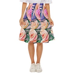 County Charm – Watercolor Flowers Botanical Classic Short Skirt by GardenOfOphir