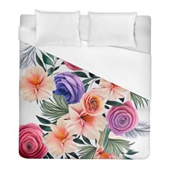 Country-chic Watercolor Flowers Duvet Cover (full/ Double Size) by GardenOfOphir