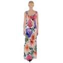 Country-chic Watercolor Flowers Thigh Split Maxi Dress View2