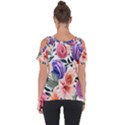 Country-chic Watercolor Flowers Cut Out Side Drop Tee View2