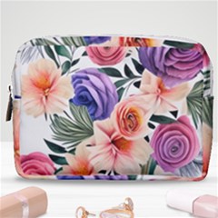 Country-chic Watercolor Flowers Make Up Pouch (medium) by GardenOfOphir