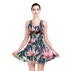 Choice And Creative Watercolor Flowers Reversible Skater Dress by GardenOfOphir