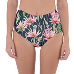 Choice And Creative Watercolor Flowers Reversible High-waist Bikini Bottoms by GardenOfOphir