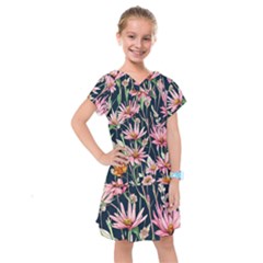 Choice And Creative Watercolor Flowers Kids  Drop Waist Dress by GardenOfOphir