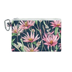 Choice And Creative Watercolor Flowers Canvas Cosmetic Bag (medium) by GardenOfOphir