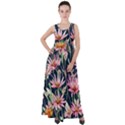 Choice And Creative Watercolor Flowers Empire Waist Velour Maxi Dress View1