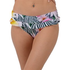 Classy And Chic Watercolor Flowers Frill Bikini Bottoms by GardenOfOphir