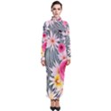 Classy And Chic Watercolor Flowers Turtleneck Maxi Dress View1