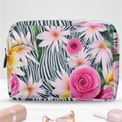 Classy And Chic Watercolor Flowers Make Up Pouch (medium) by GardenOfOphir