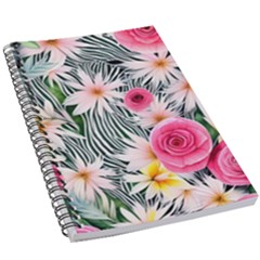 Classy And Chic Watercolor Flowers 5 5  X 8 5  Notebook by GardenOfOphir