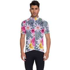 Classy And Chic Watercolor Flowers Men s Short Sleeve Cycling Jersey