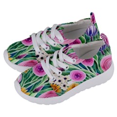 Cheerful And Captivating Watercolor Flowers Kids  Lightweight Sports Shoes by GardenOfOphir