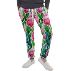 Cheerful And Captivating Watercolor Flowers Men s Jogger Sweatpants by GardenOfOphir