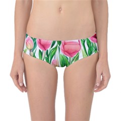 Cheerful And Captivating Watercolor Flowers Classic Bikini Bottoms