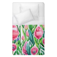 Cheerful And Captivating Watercolor Flowers Duvet Cover (single Size) by GardenOfOphir