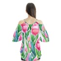 Cheerful And Captivating Watercolor Flowers Flutter Tees View2