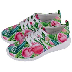 Cheerful And Captivating Watercolor Flowers Men s Lightweight Sports Shoes by GardenOfOphir