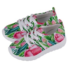 Cheerful And Captivating Watercolor Flowers Kids  Lightweight Sports Shoes by GardenOfOphir