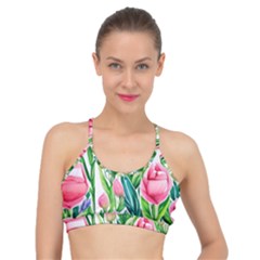 Cheerful And Captivating Watercolor Flowers Basic Training Sports Bra by GardenOfOphir