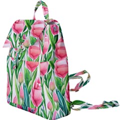 Cheerful And Captivating Watercolor Flowers Buckle Everyday Backpack by GardenOfOphir